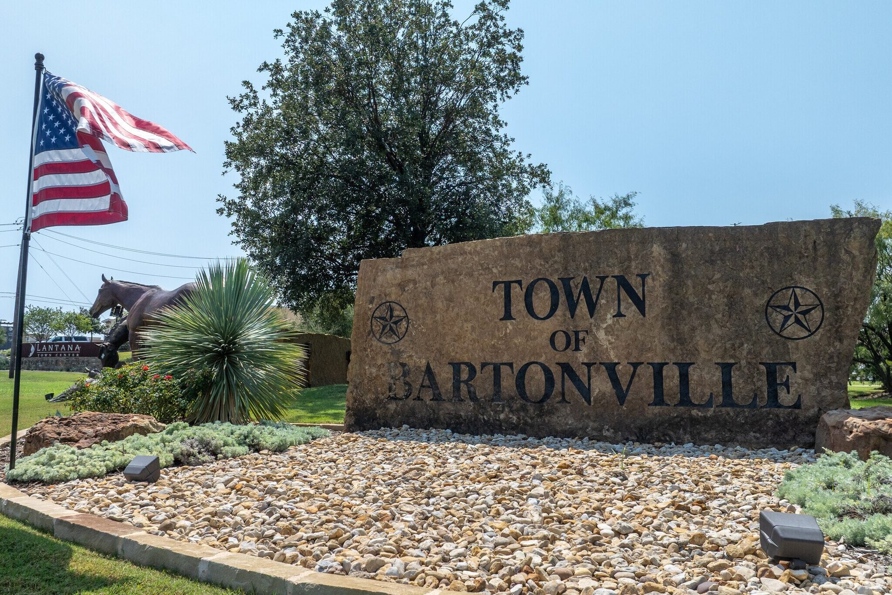 Town of Bartonville entrance sign